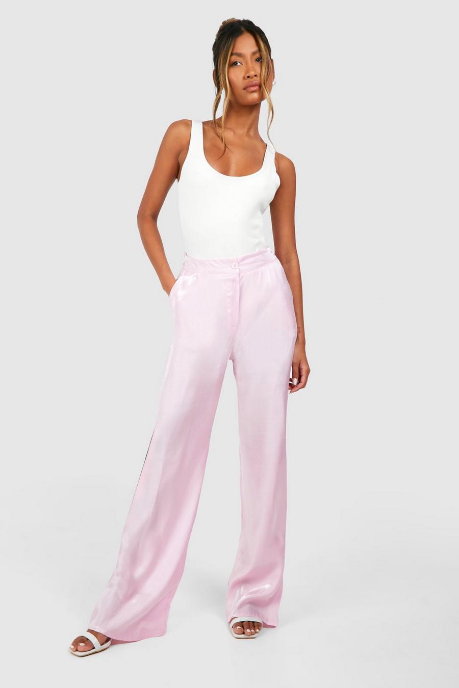 Pantalón de tela brillante, Light pink image number 1
