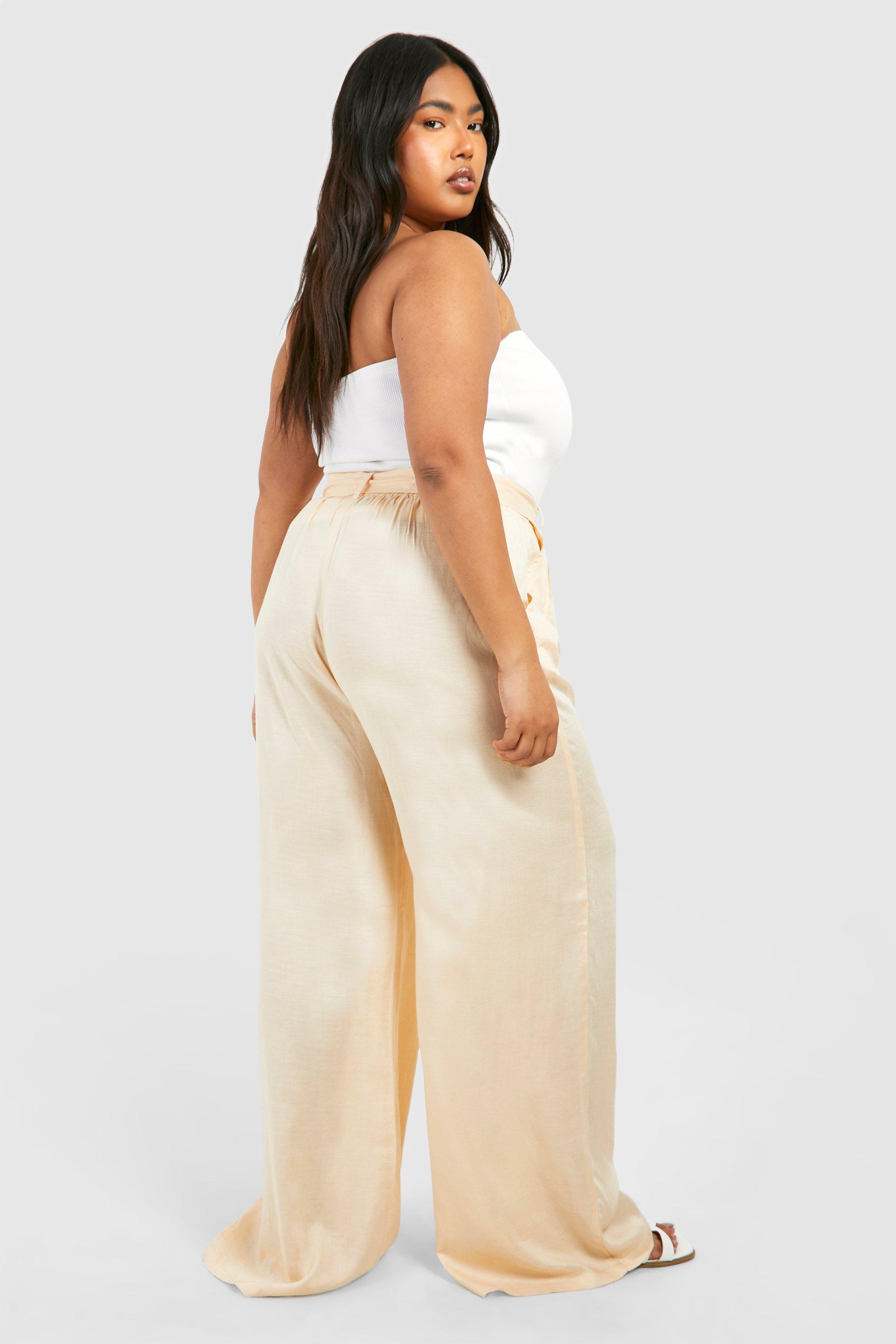 Boohoo plus size trousers hot sale