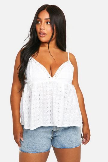 White Plus Eyelet Camisole