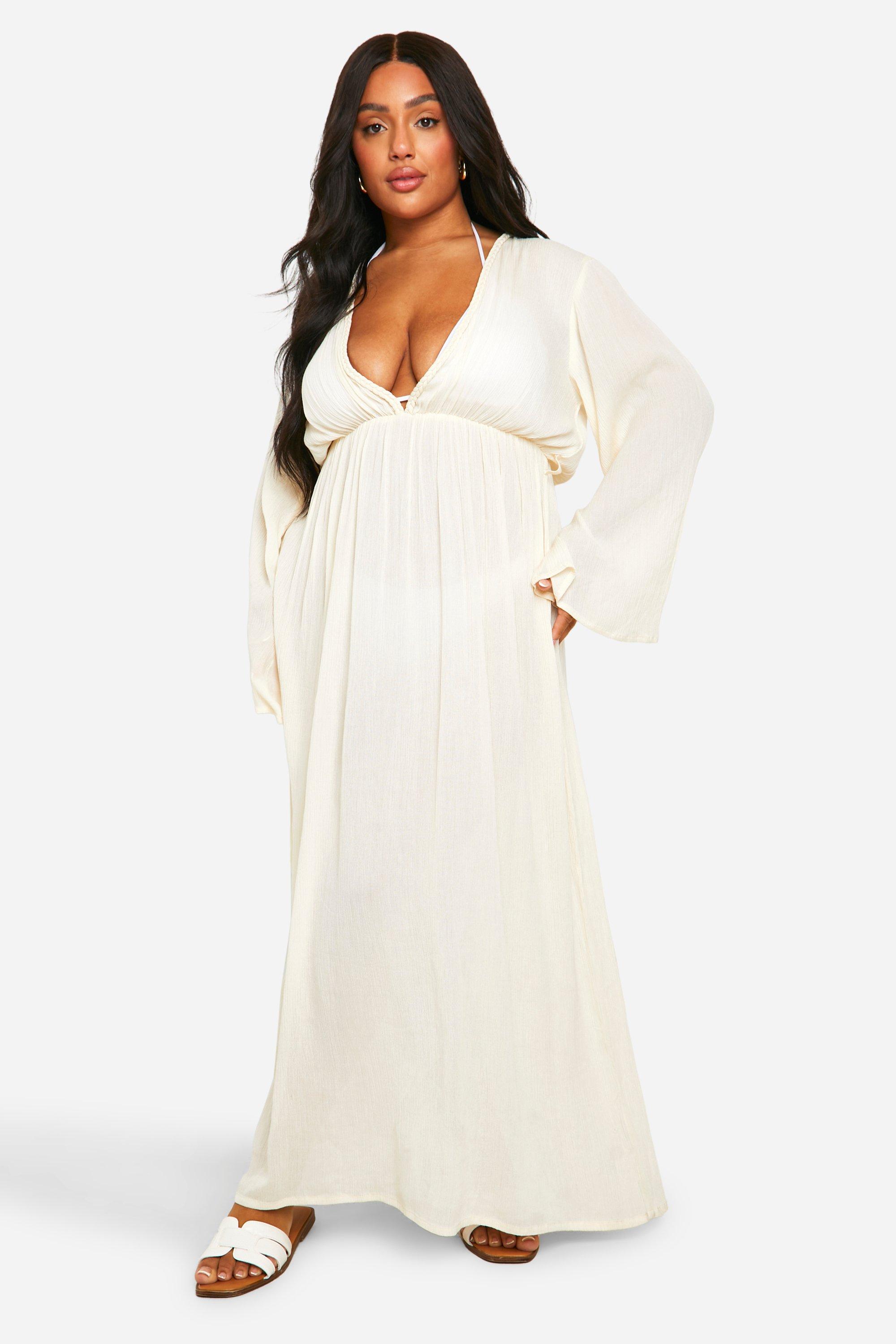 Plus size cream dress on sale