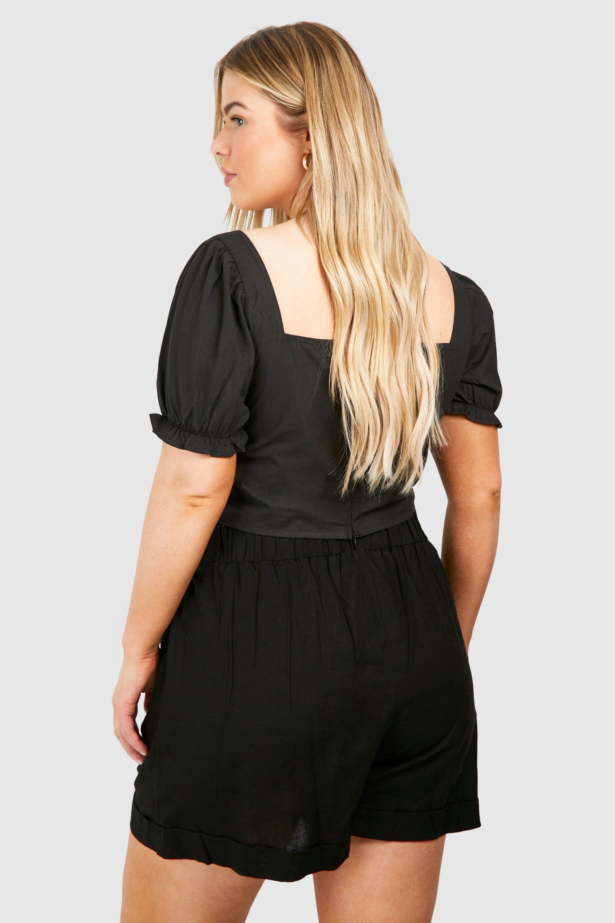 Plus Puff Sleeve Milkmaid Top | boohoo USA