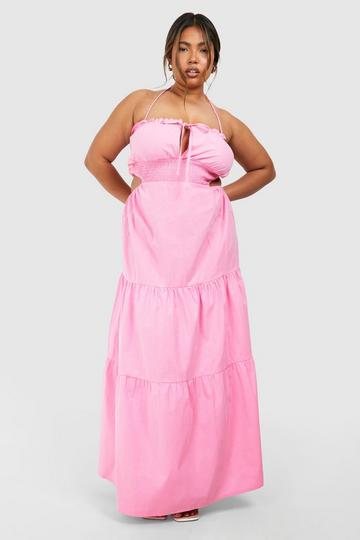 Plus Tiered Maxi Dress bubblegum