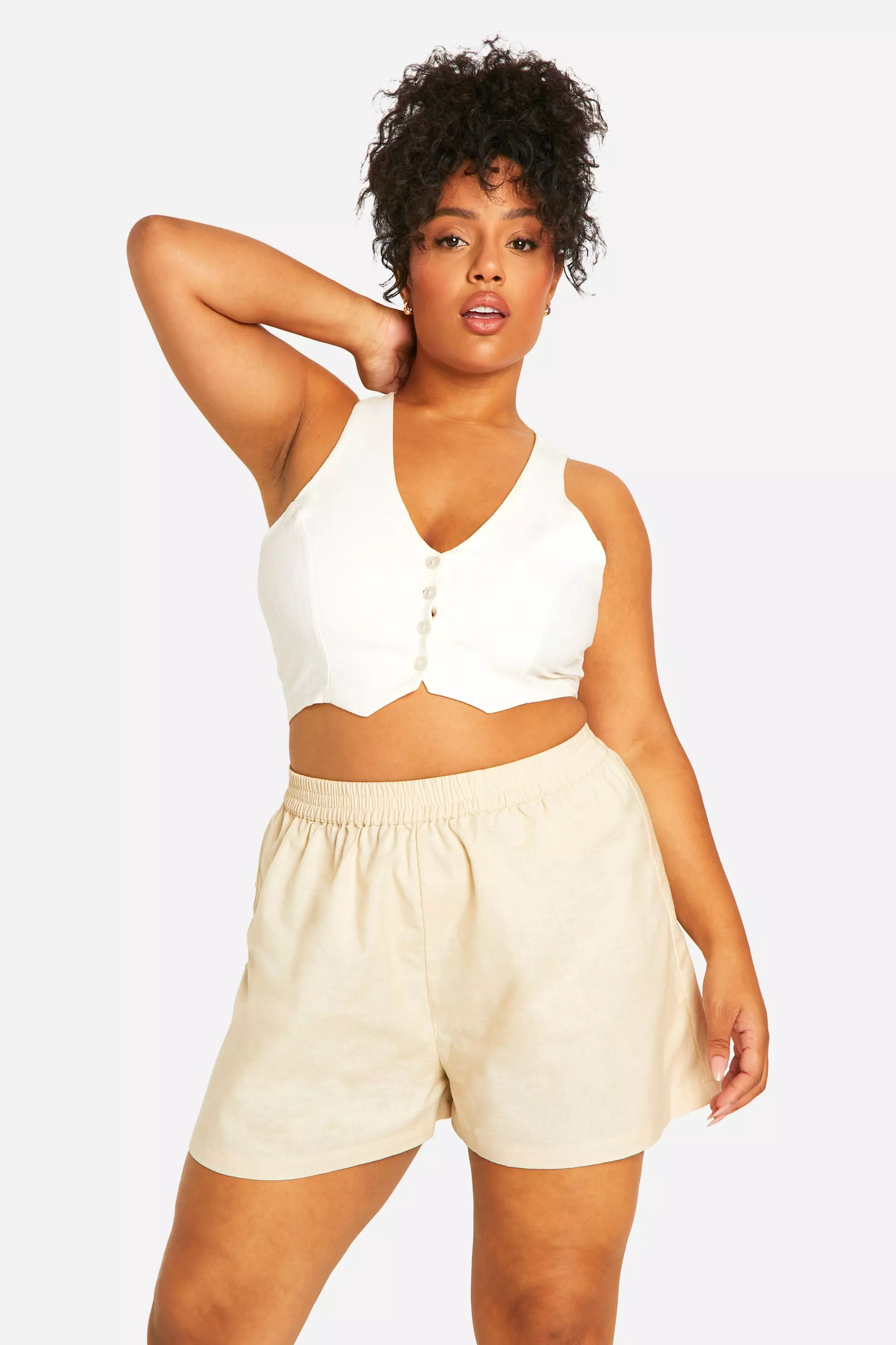 Stone Plus Linen Blend Flippy Short alternative image