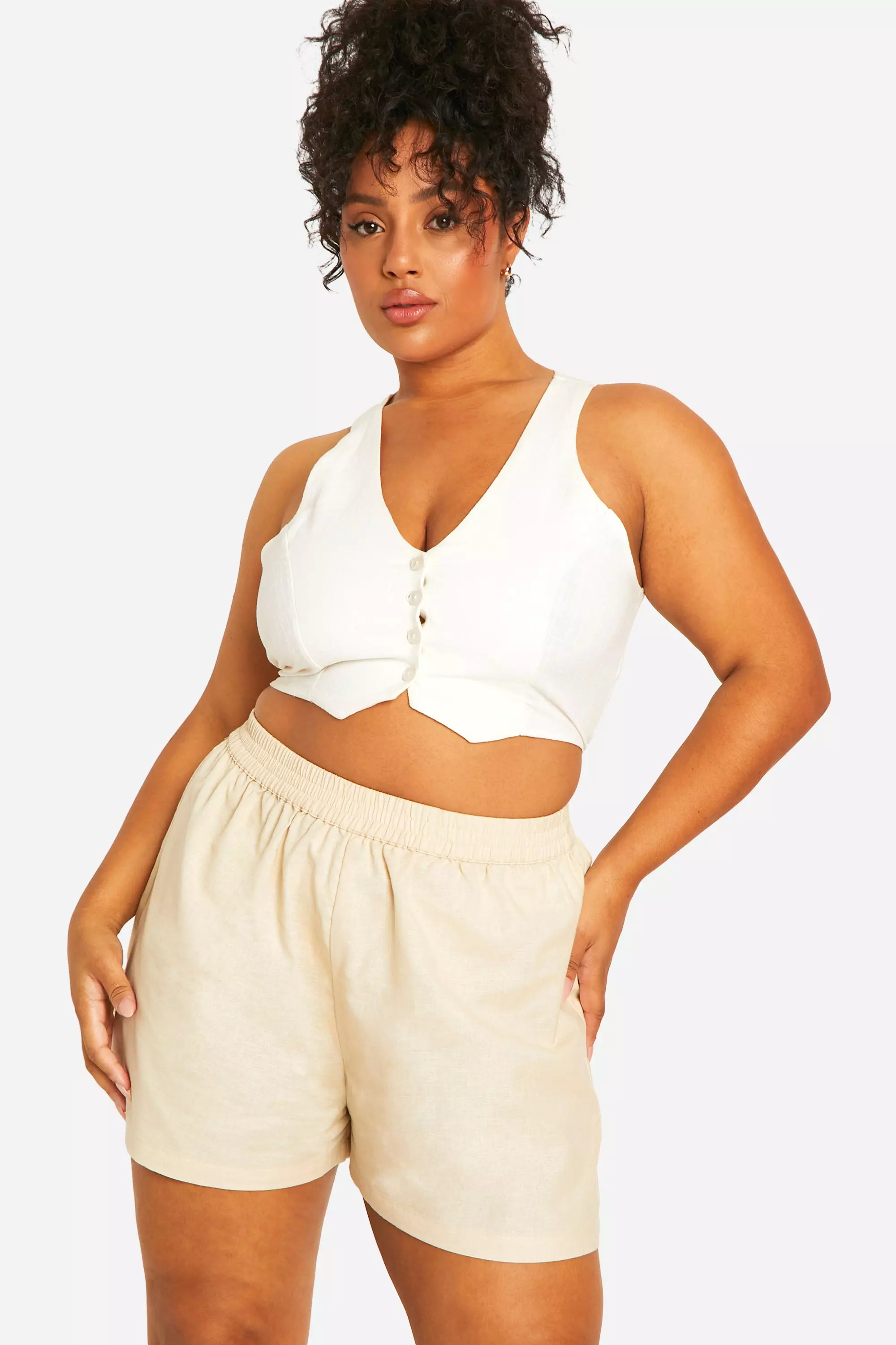 Stone Plus Linen Blend Flippy Short alternative image
