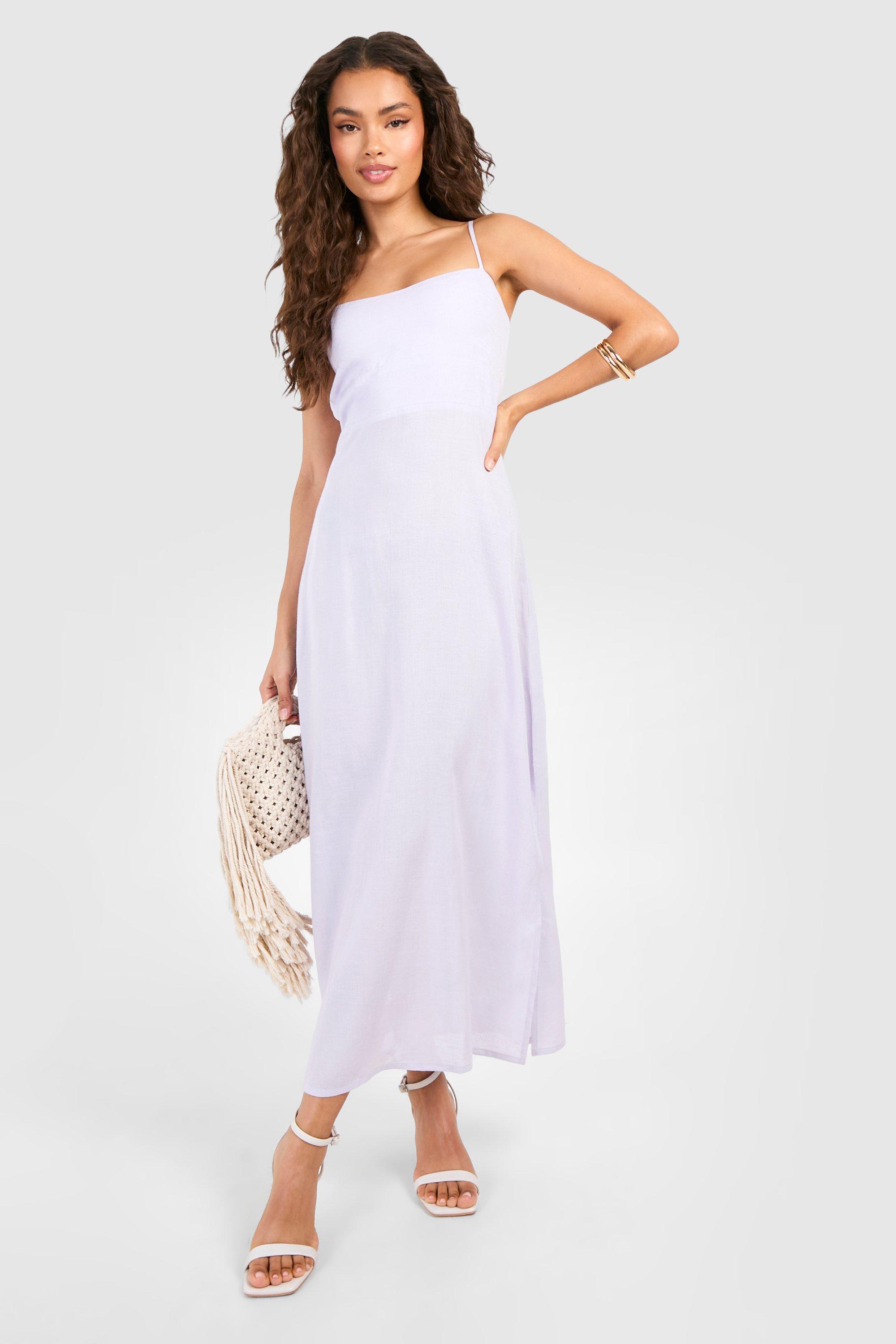 Boohoo linen dress best sale