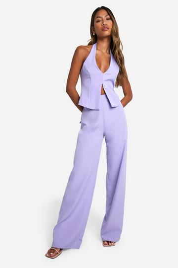 Lilac Purple Subtle Flared Tailored Trousers