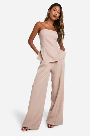 Wide Leg Tailored Trousers mocha