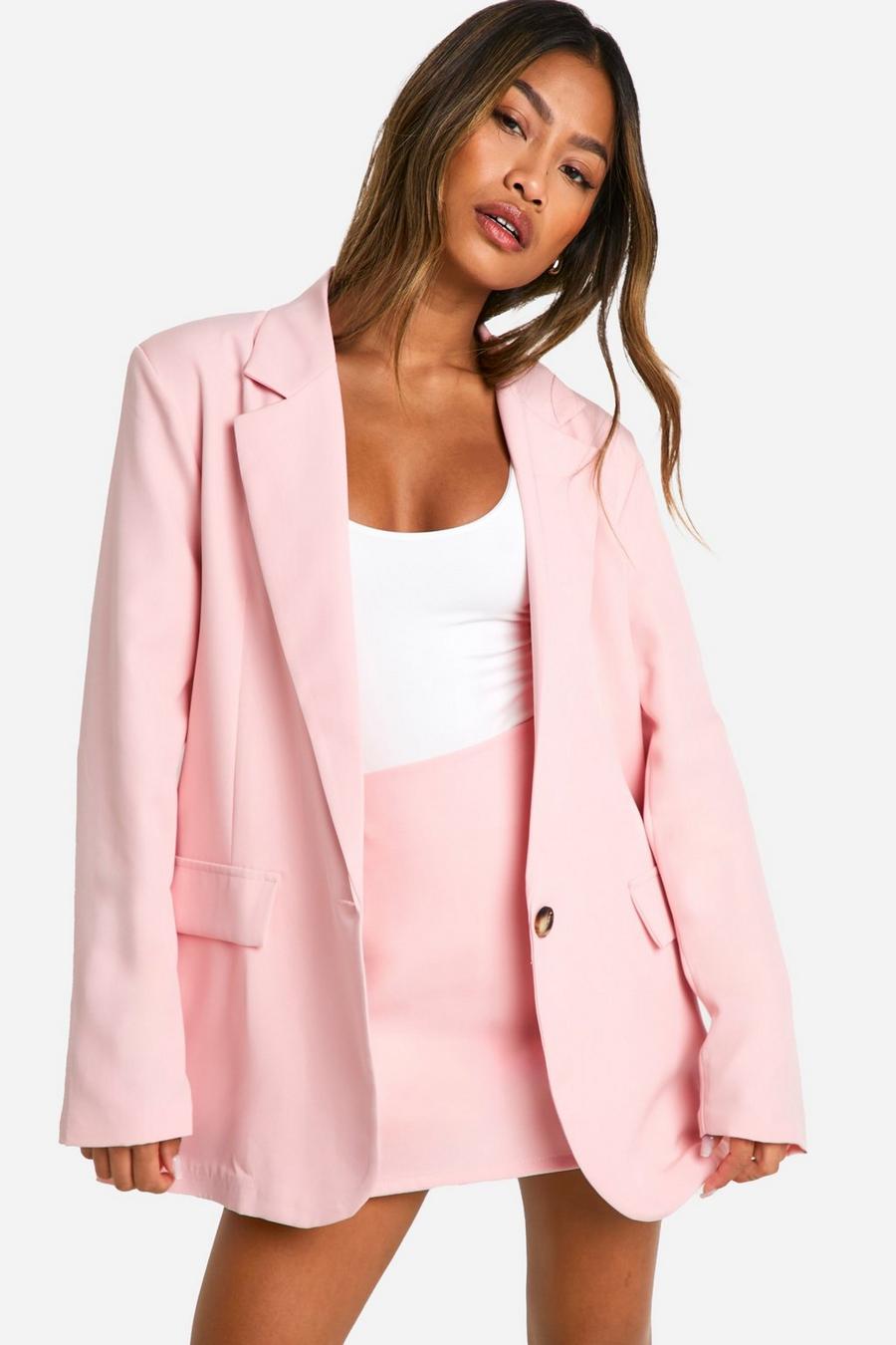 Baby pink Oversized Relaxed Fit Blazer image number 1
