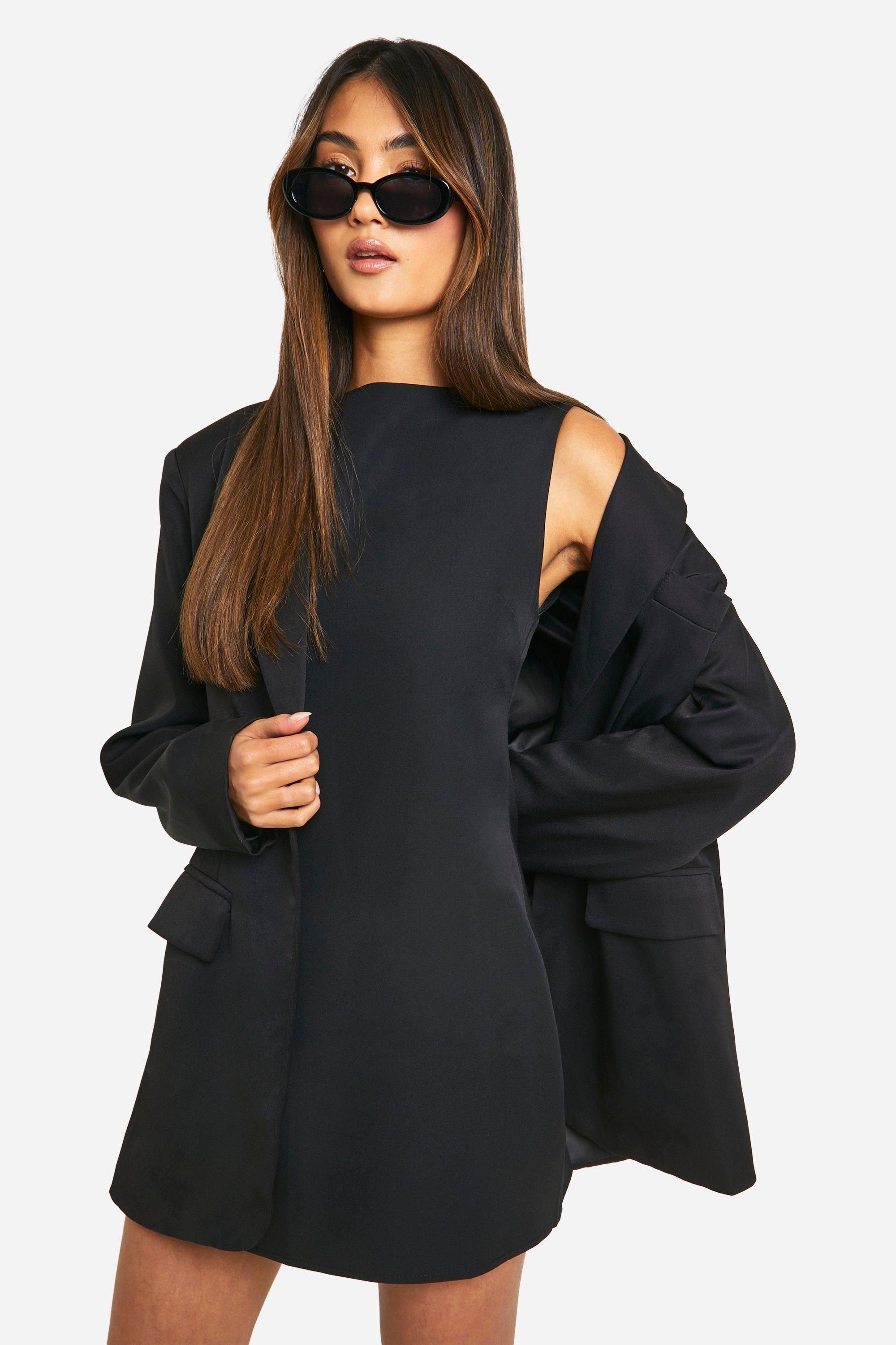 melt the lady slash zip up mini dress黒 Ego Cold Shoulder Slash Cut Out Detail Side Split Mini Dress