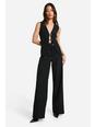 Black Tall Belted Wide Leg Trousers