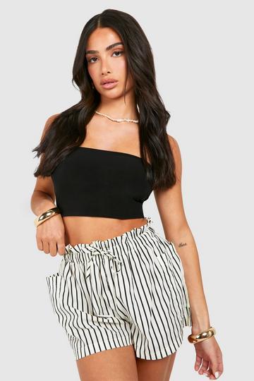 Petite Pinstripe Shorts cream