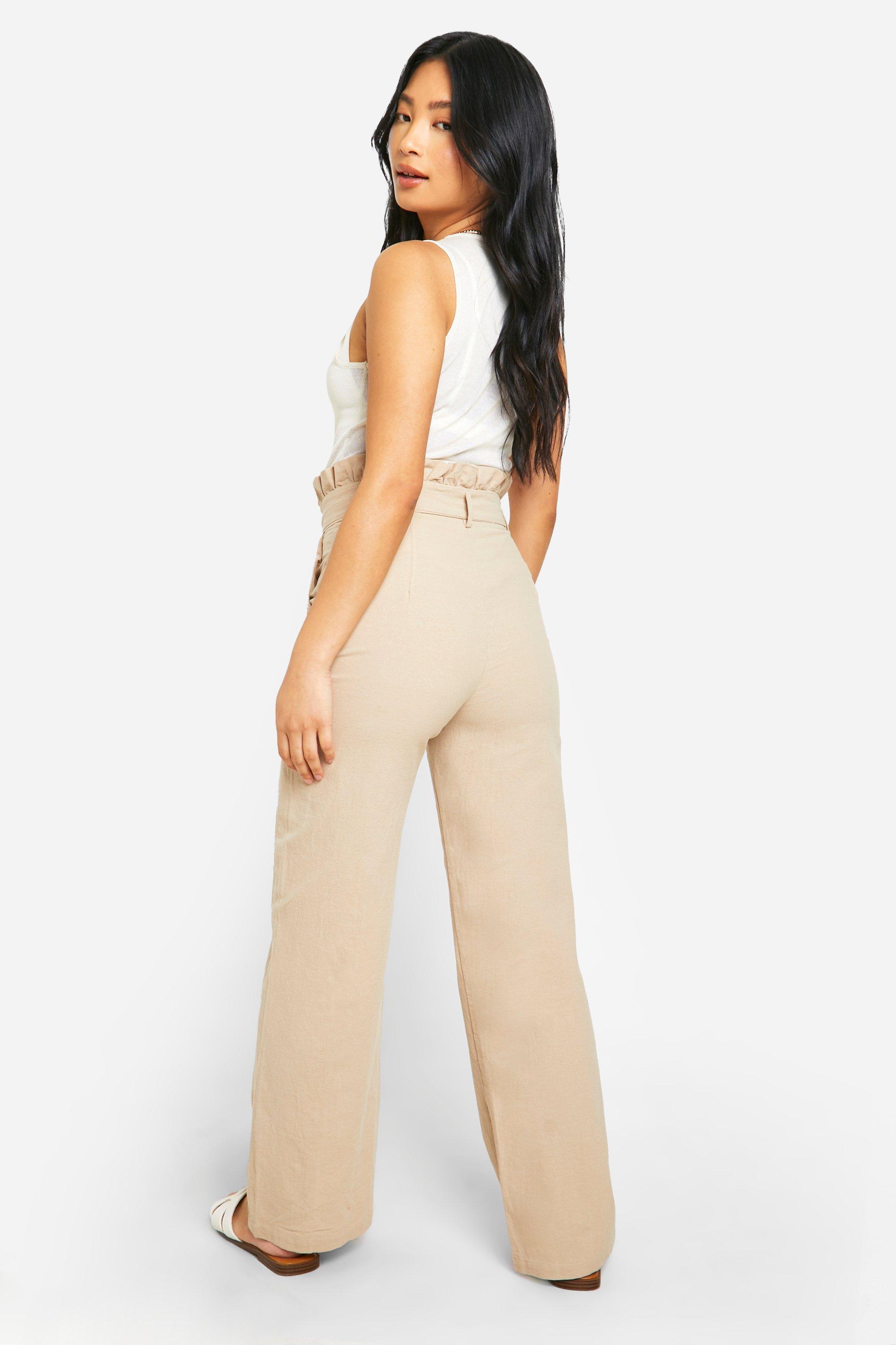 Petite Paperbag Waist Trouser boohoo DK