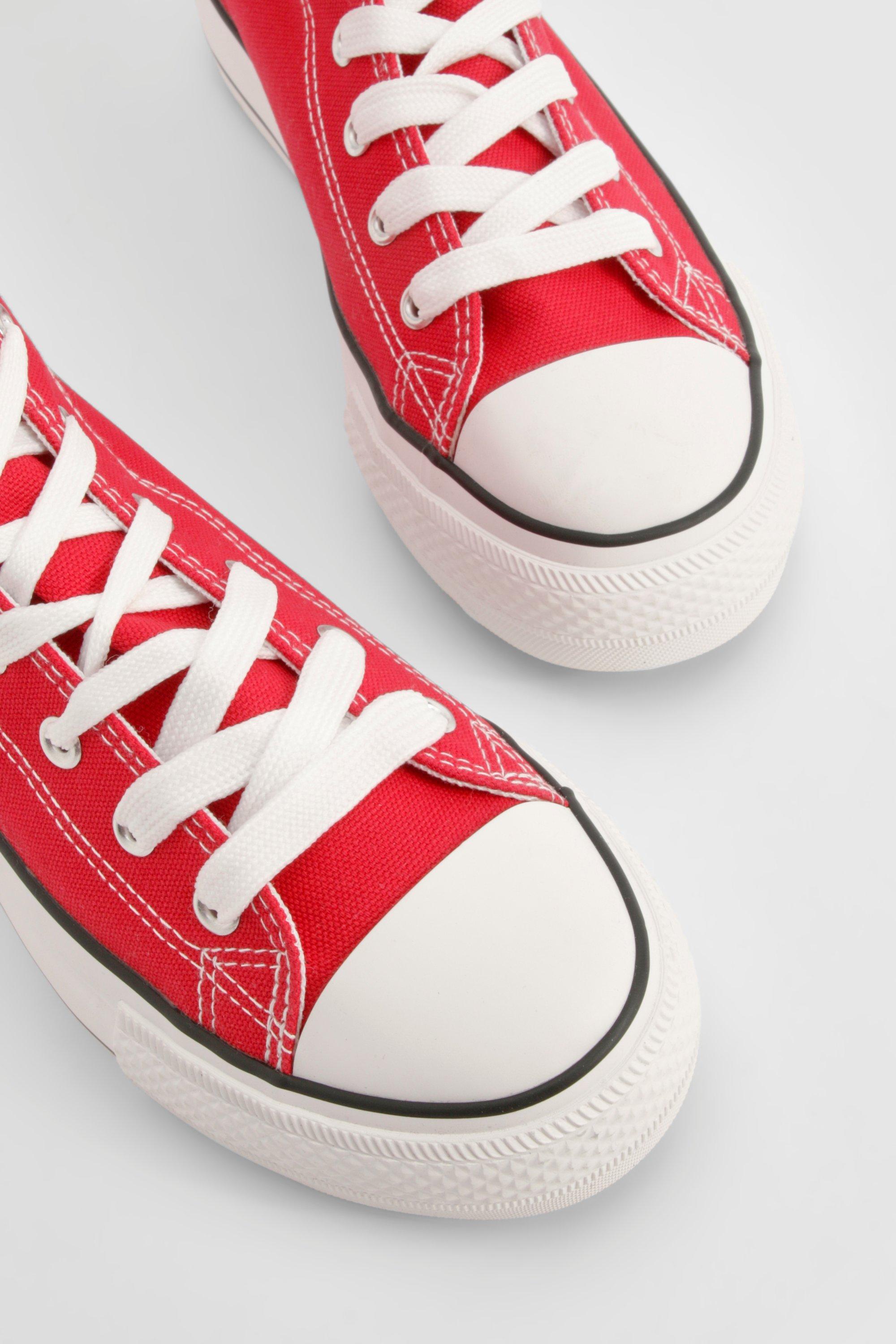 Scarpe da ginnastica alte con lacci e zeppa boohoo IT