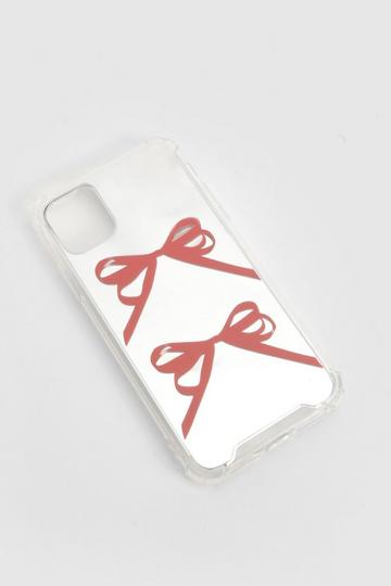 Bow Detail Mirrored Phone Case red