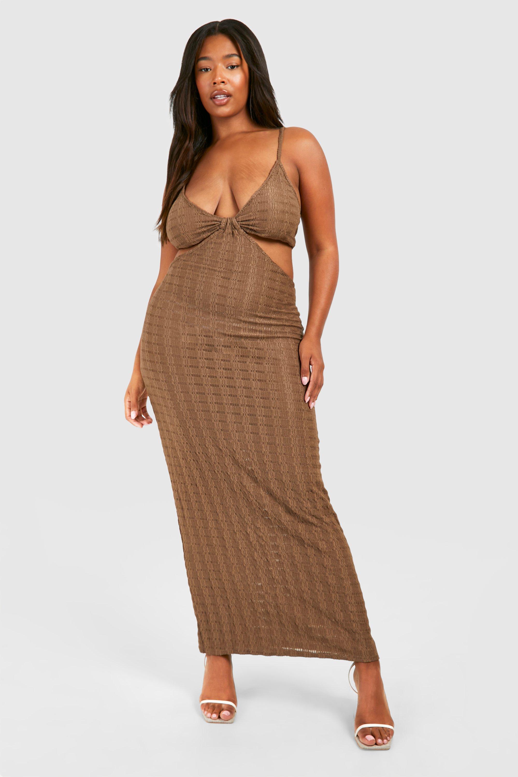 Plus Jersey Knitted Strappy Beach Maxi Dress