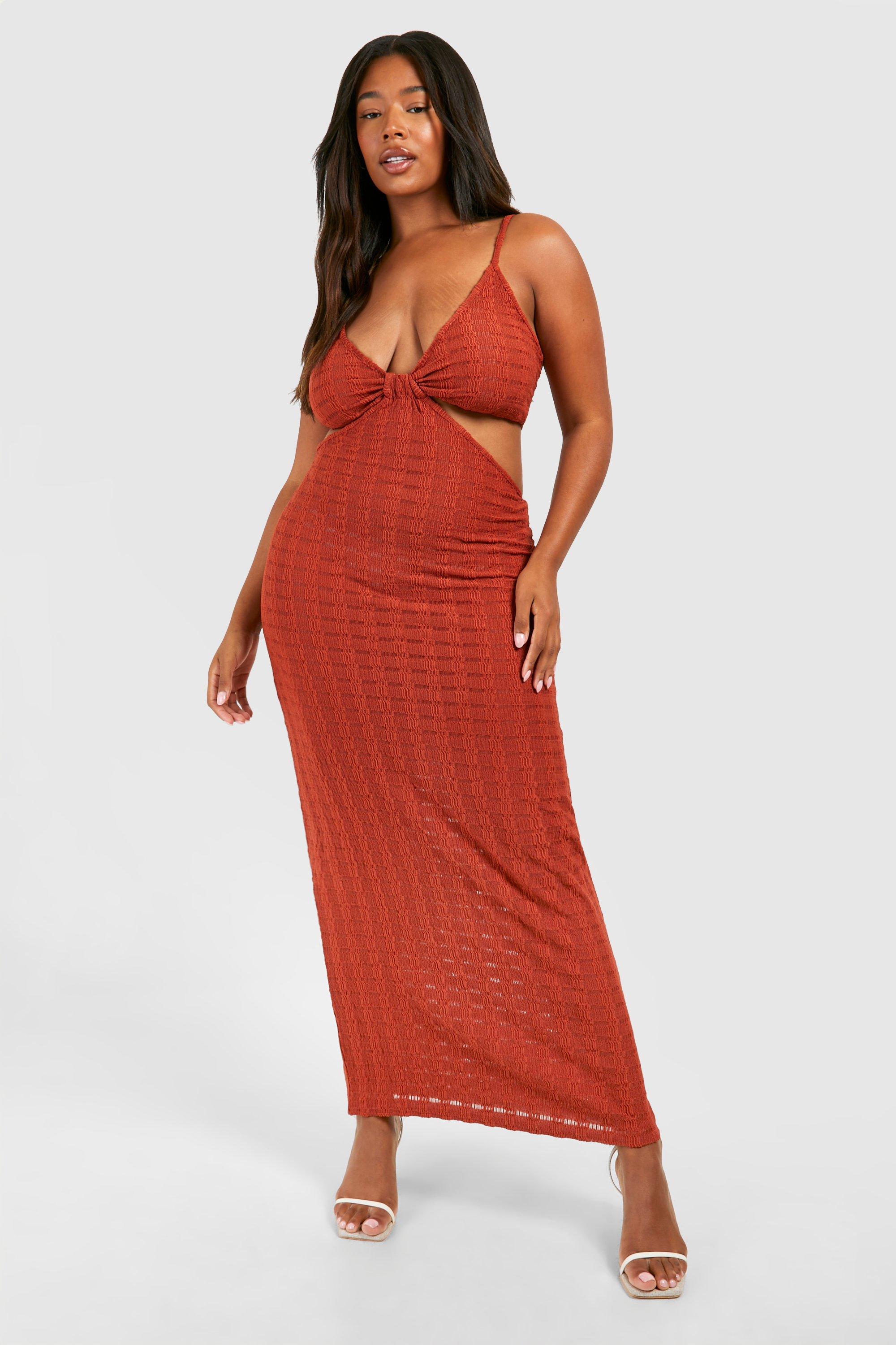 Plus Jersey Knitted Strappy Beach Maxi Dress boohoo NZ