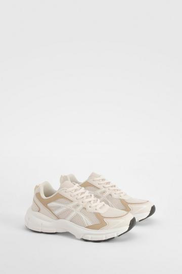 Contrast Stripe Chunky Sporty Dad Sneakers nude