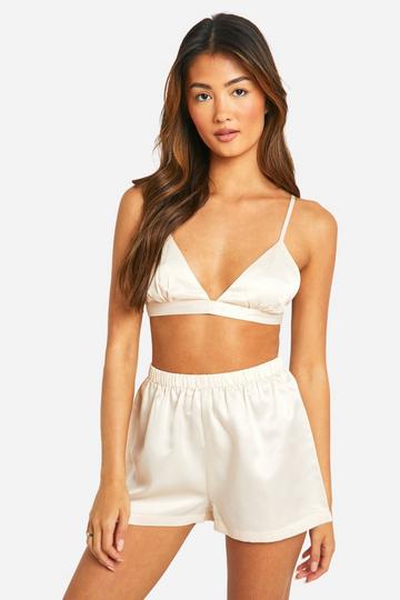 Bridal Bralet And Short Set cream
