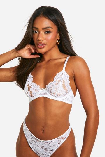 White Lace Underwire Bra white