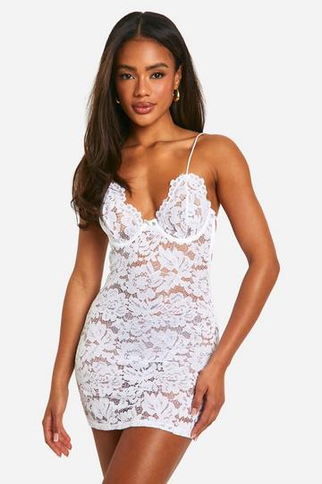 White Lace Underwire Babydoll white