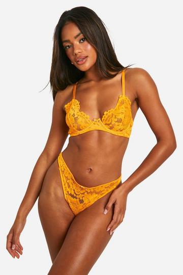 Lace Detail Thong orange