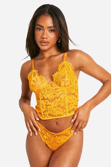 Lace Detail Underwire Corset orange