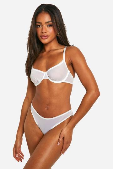 Mesh Bra And Brief Set white