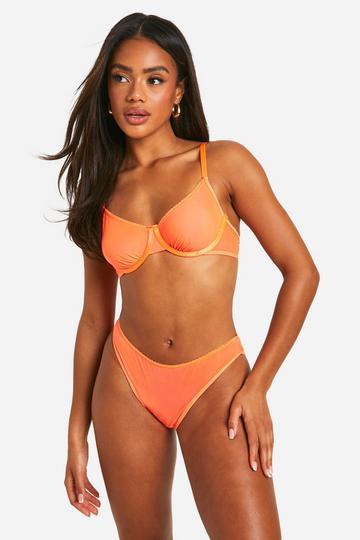 Mesh Bra And Brief Set orange