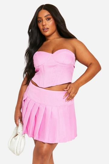 Plus Bandeau Boucle Corset Top candy pink