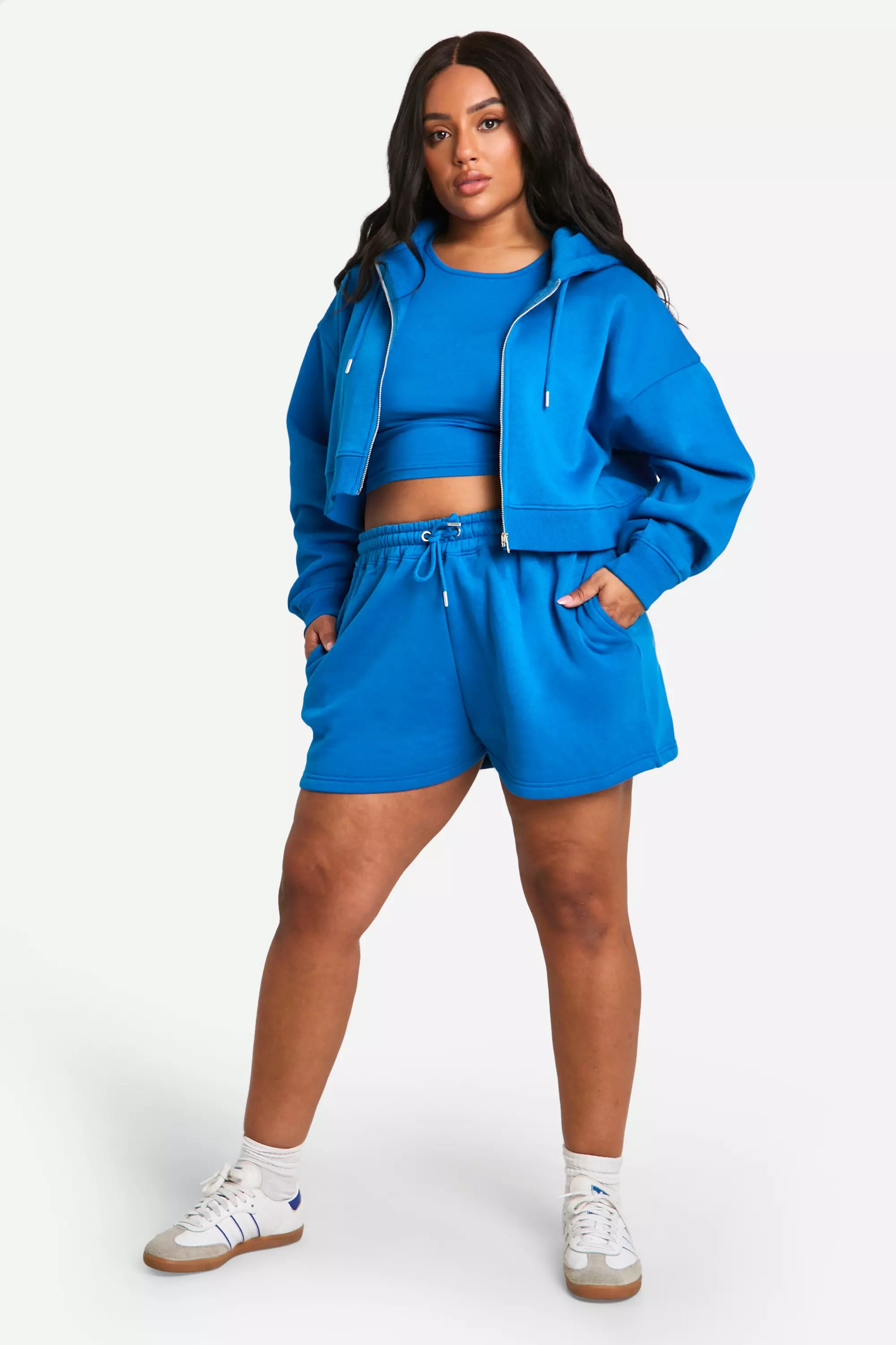 Petrol Plus 3 Piece Seam Detail Top Zip Through Short Tracksuit  alternative image