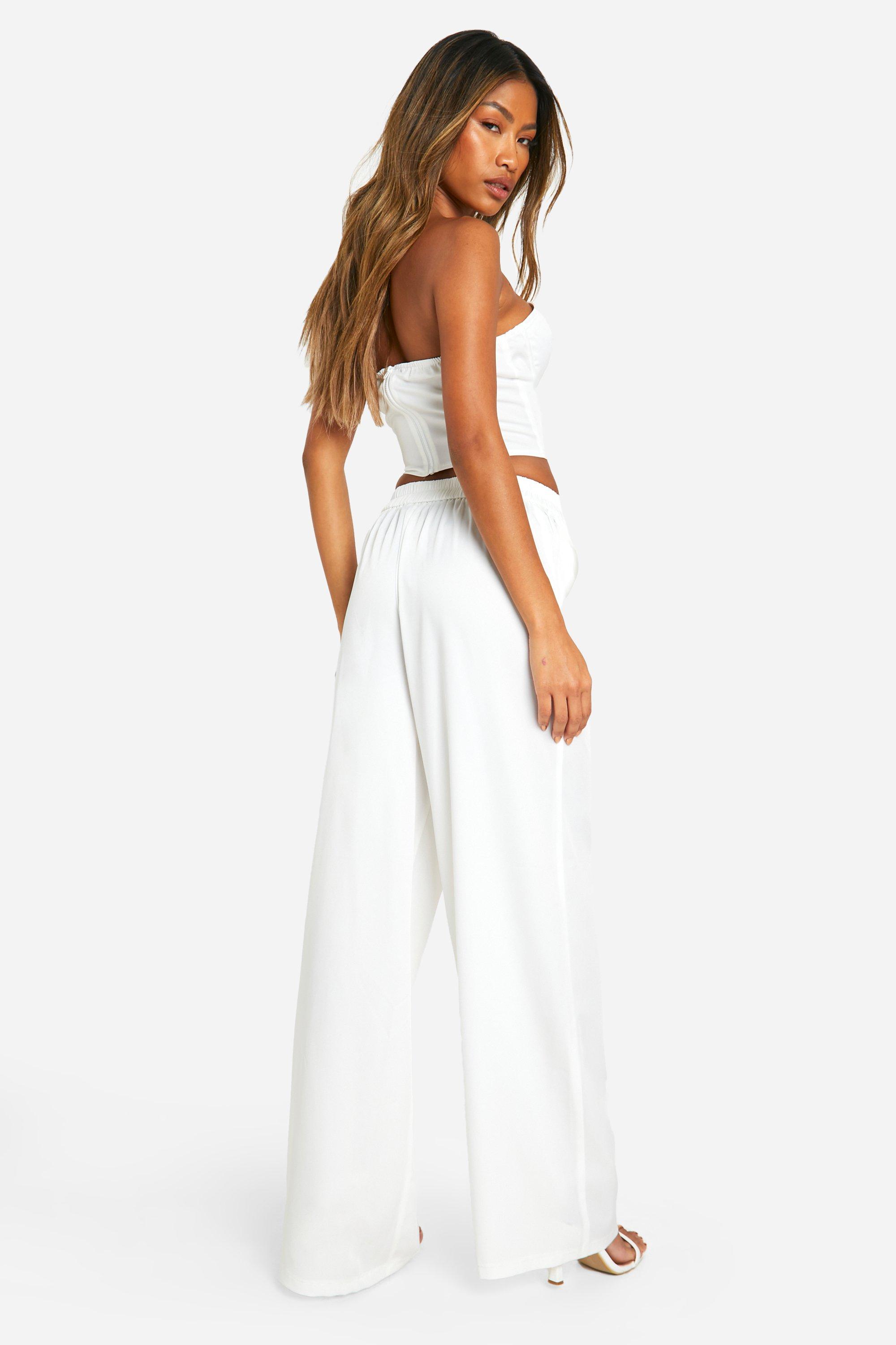 High waisted wide leg pleated pants clearance
