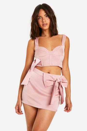 Bow Detail Corset Top rose pink