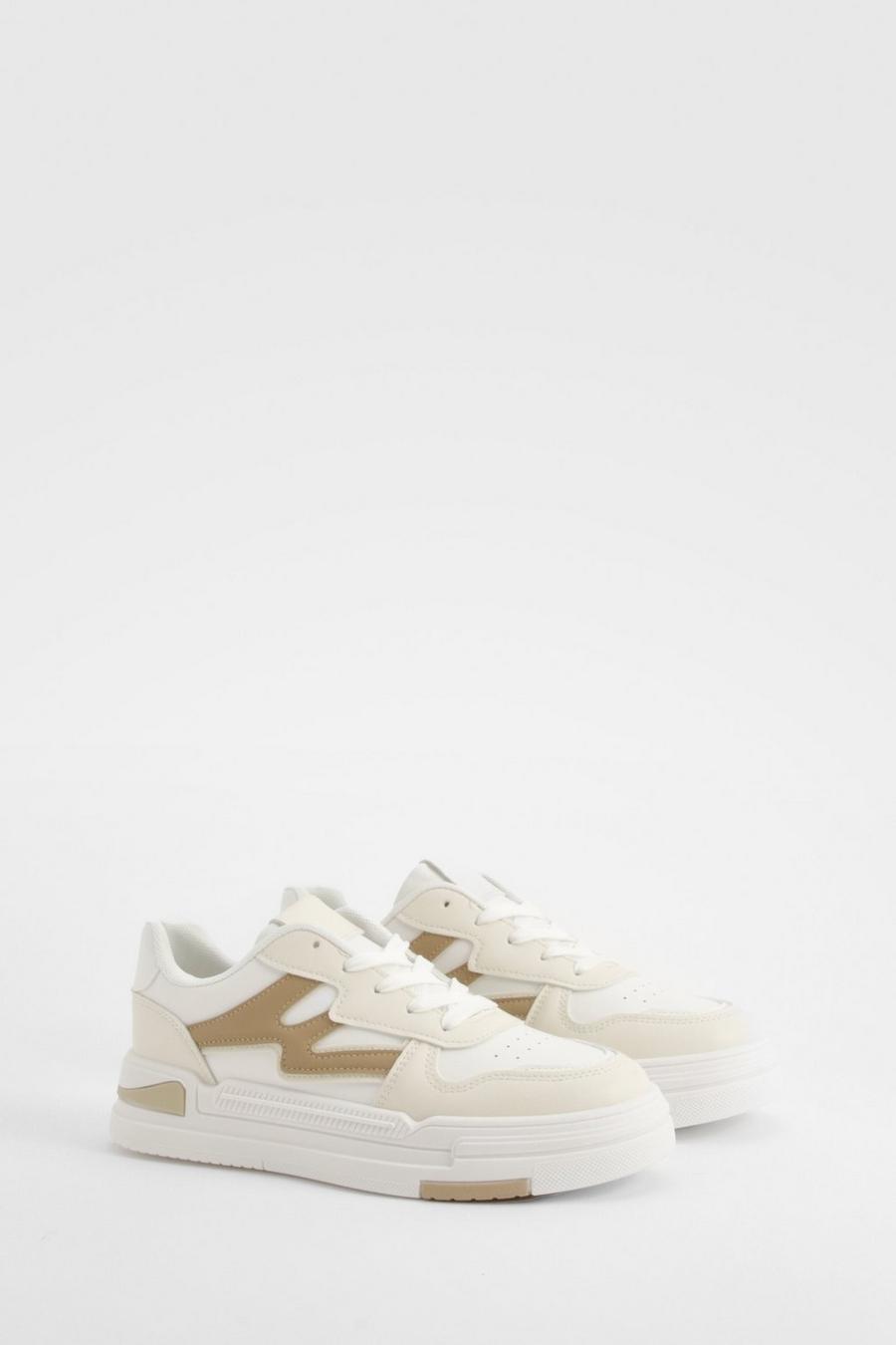 Beige Chunky Contrast Sneakers image number 1