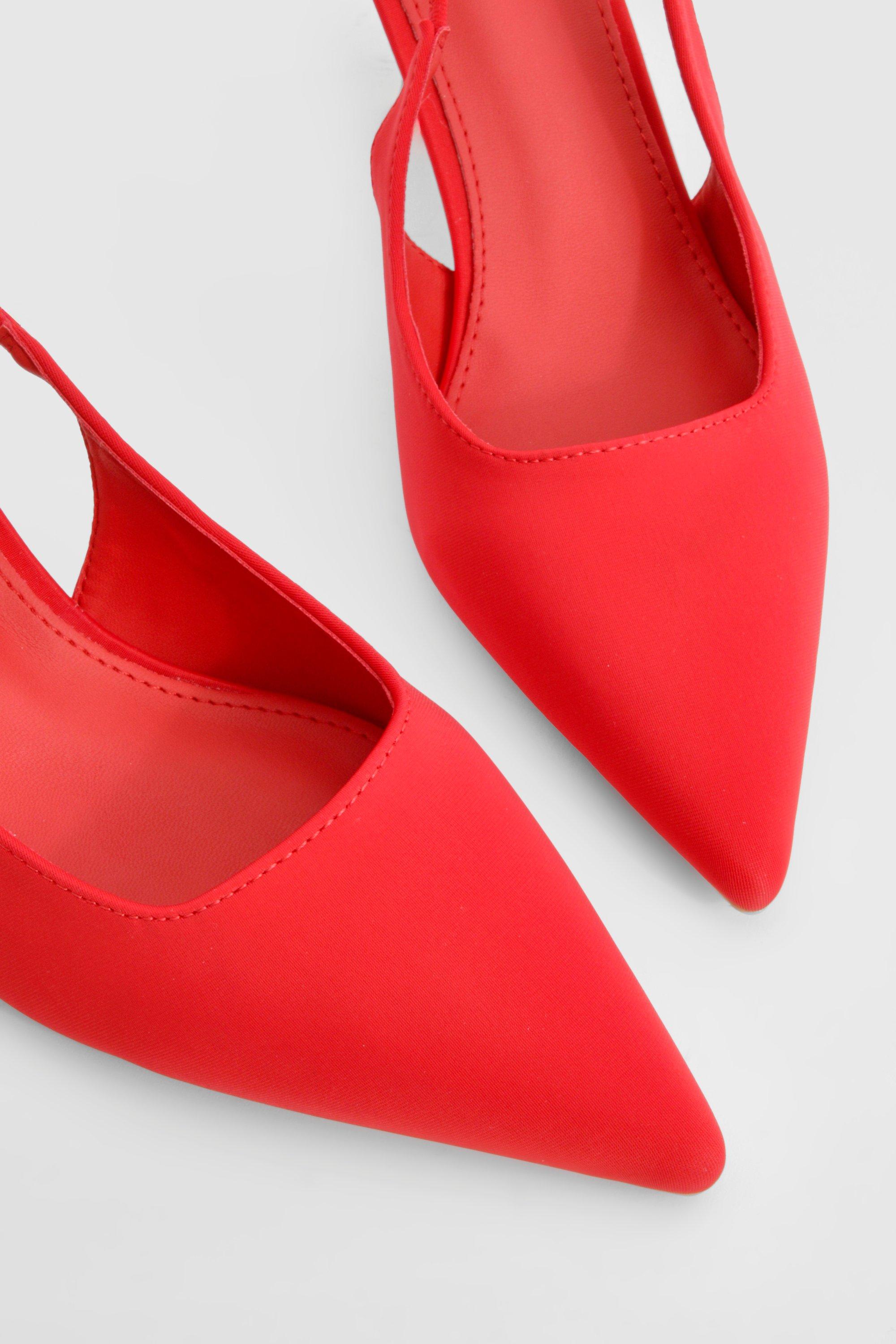 Red mid heel shoes online