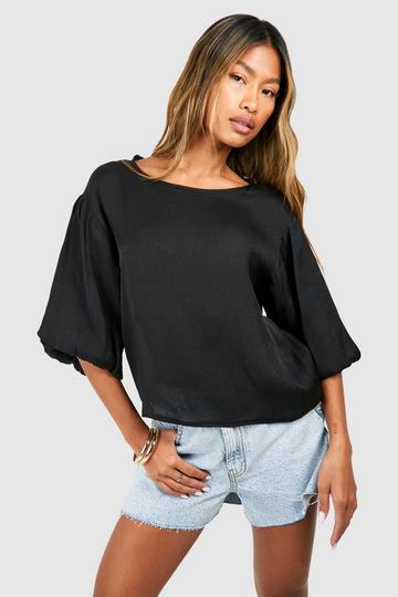 Volume Sleeve Blouse black