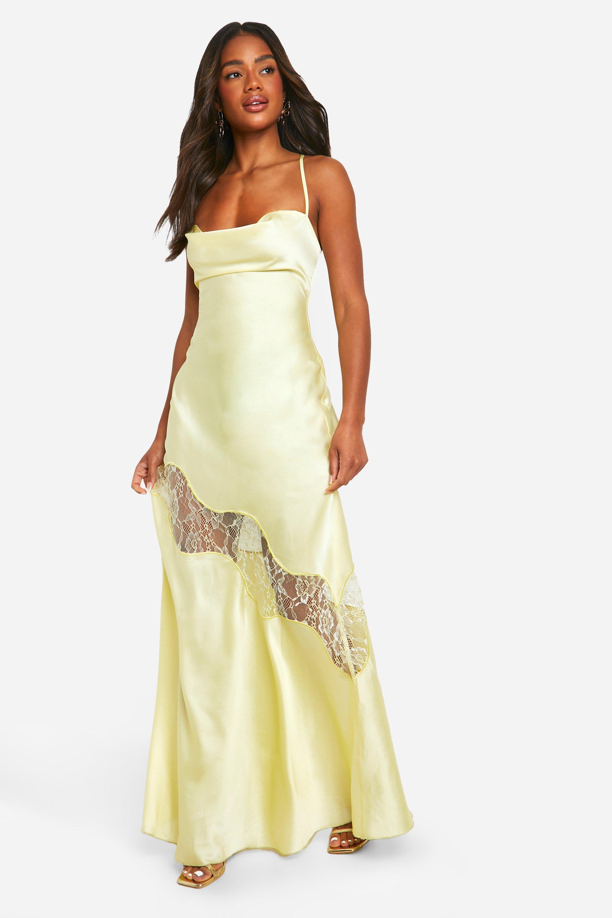 Satin Lace Mix Maxi Dress