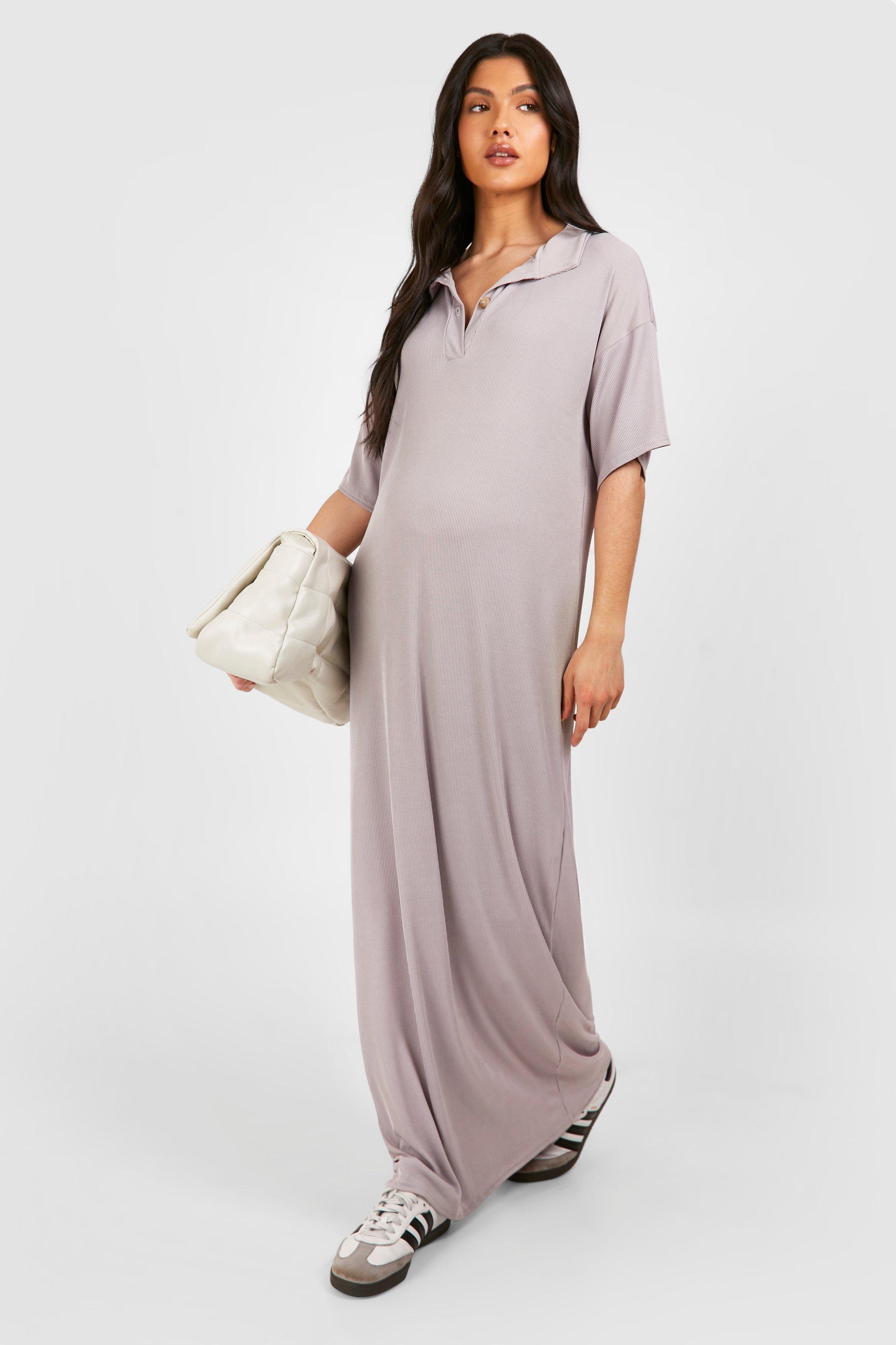 Grey maternity maxi dress best sale