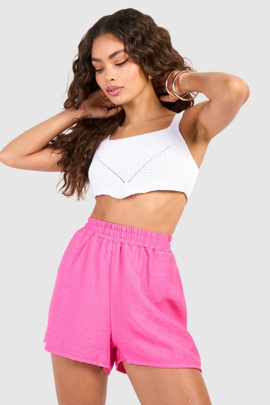 Pink Linnen Look Shorts