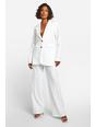 White Tall Woven Tailored Wide Leg Trousers 