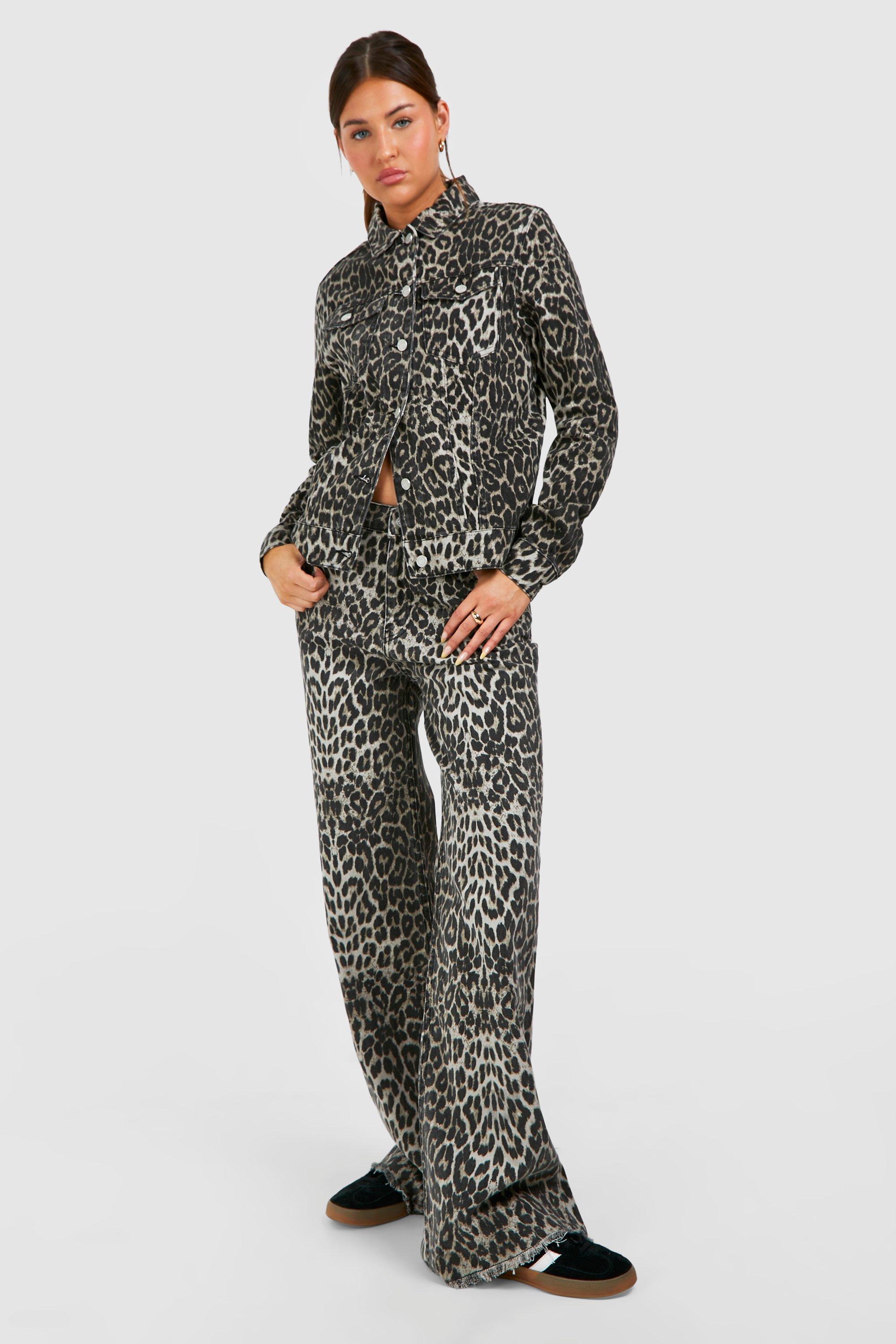Giacca jeans leopardata deals