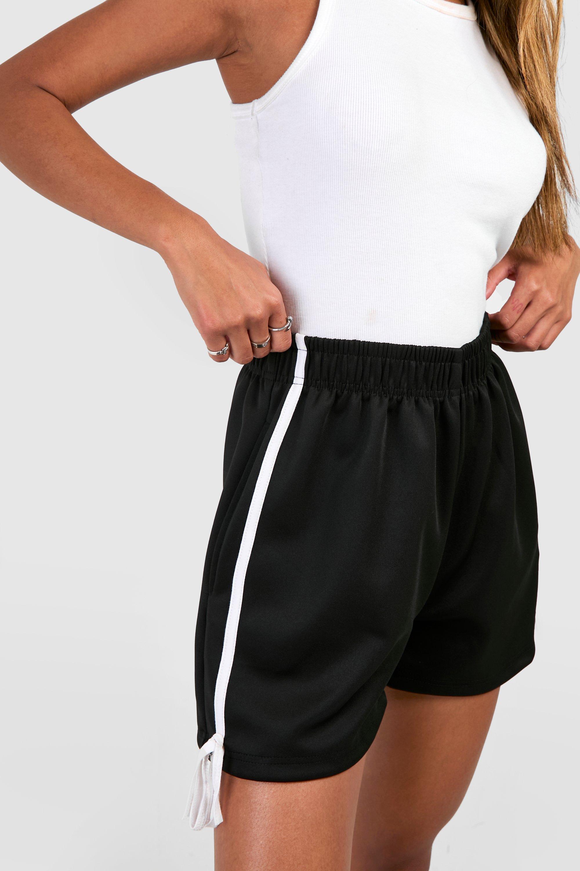 Striped Bow Detail Shorts boohoo