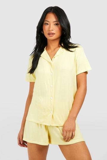 Petite Short Sleeve Pyjama Set lemon