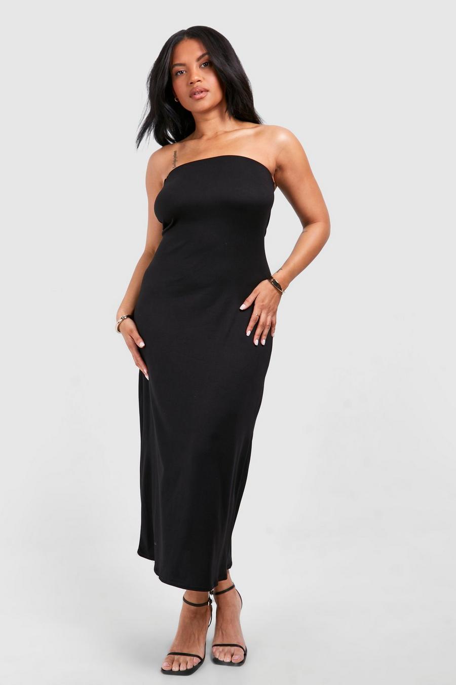 Grande taille - Robe bustier mi-longue extra douce, Black image number 1