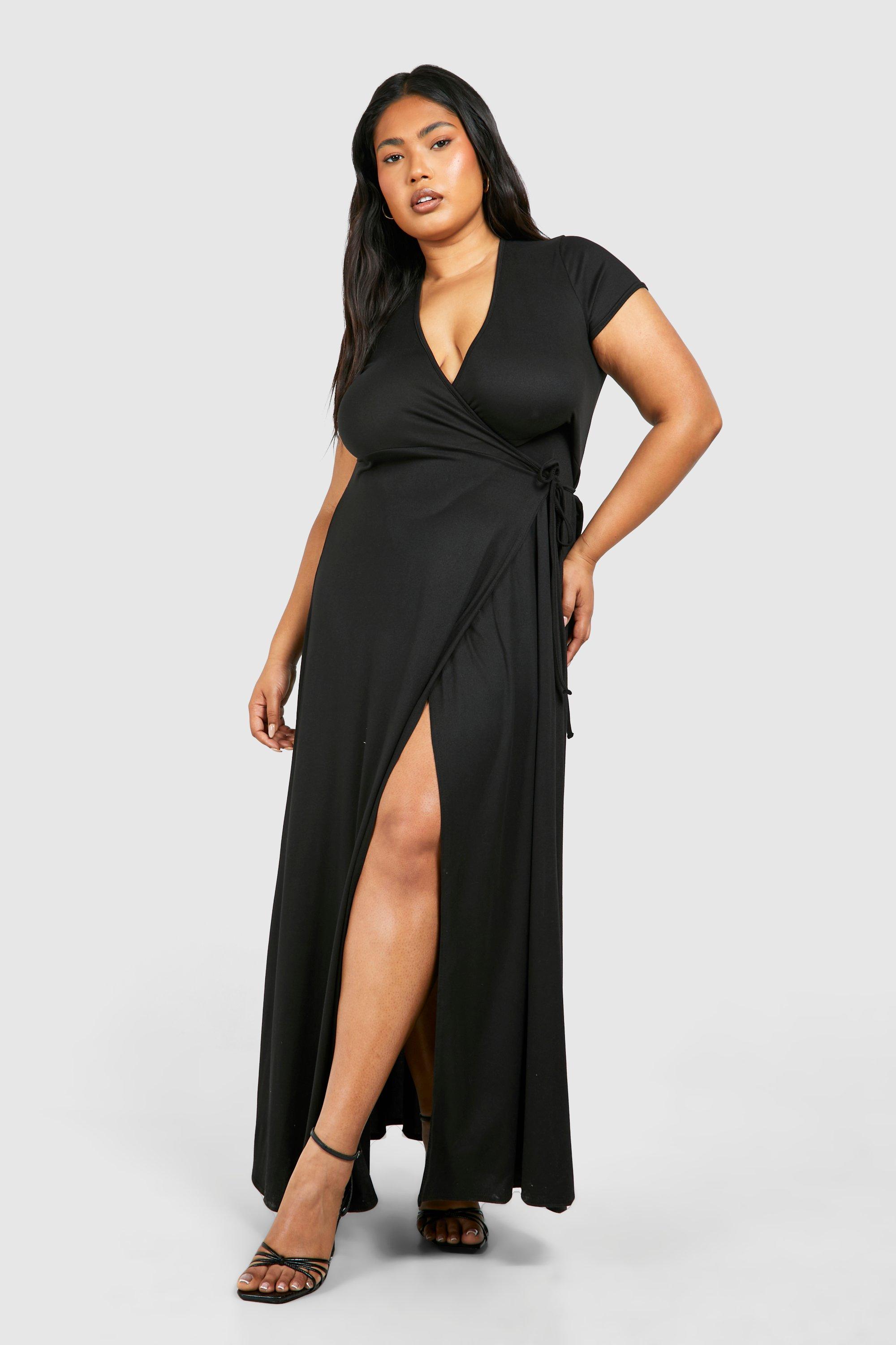 Plus Super Soft Wrap Front Maxi Dress boohoo DK