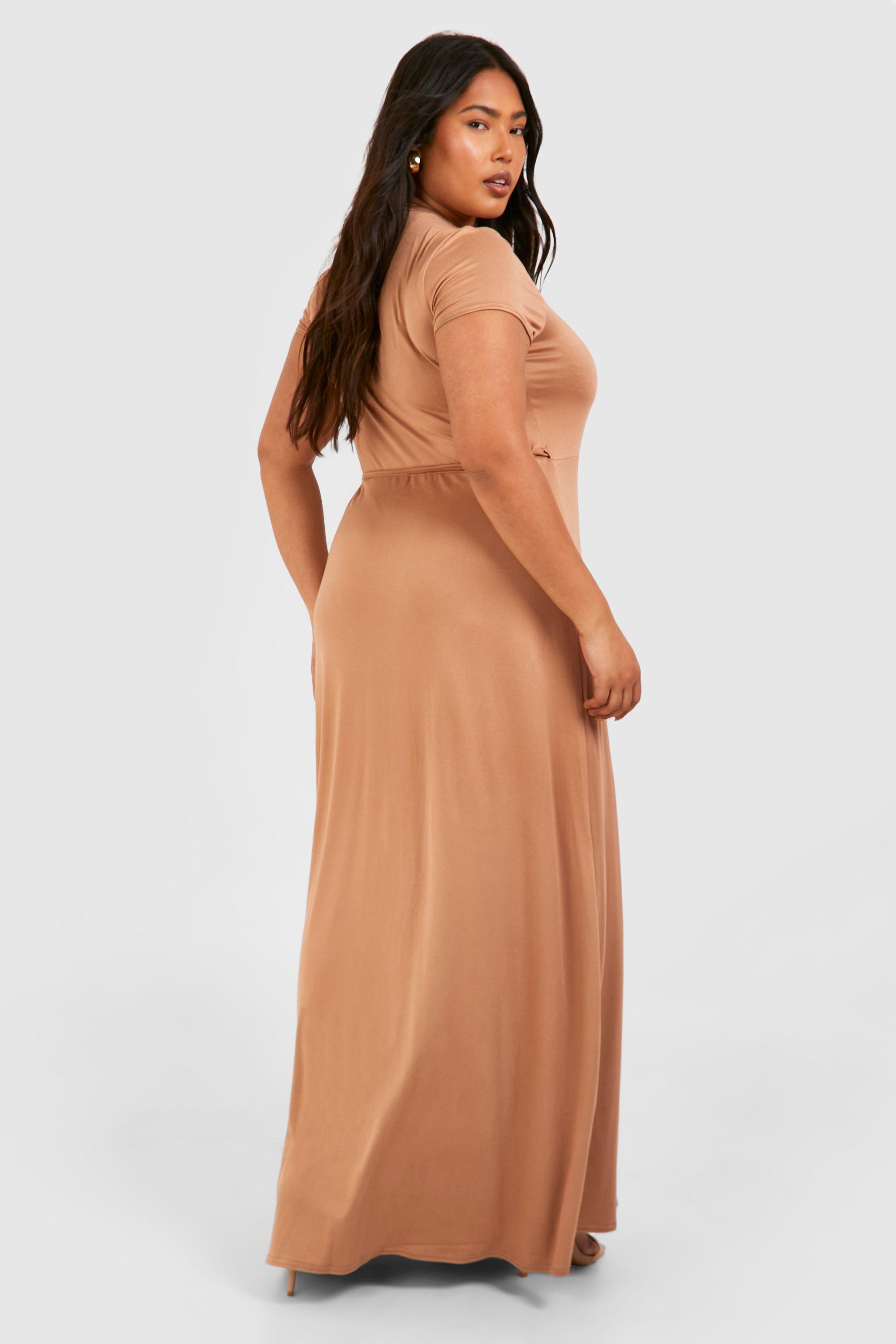 Plus Super Soft Wrap Front Maxi Dress