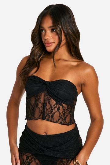 Kanten Bandeau Top black