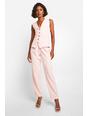 Baby pink Tall Woven Tailored Tapered Pants
