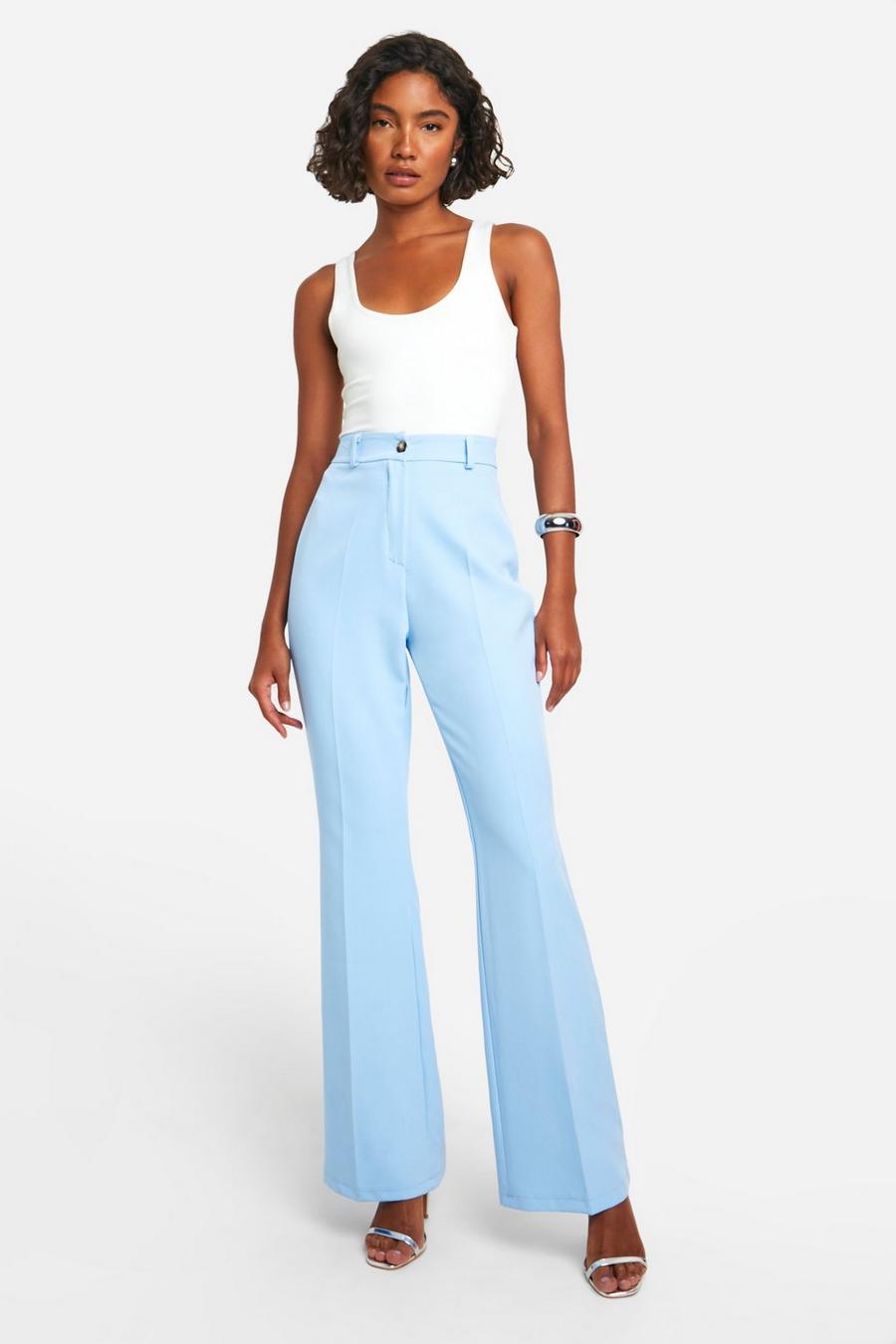 Baby blue Tall Woven Tailored Fit And Flare Pants image number 1