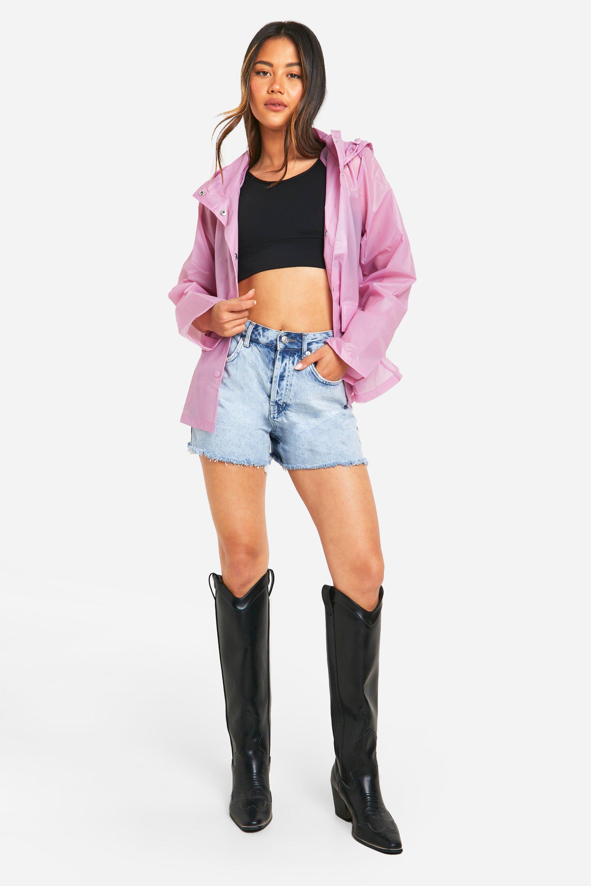 boohoo Women s Hooded Festival Mac White Casual Jackets