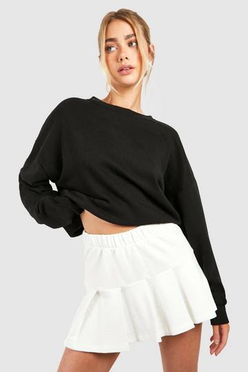 Loopback Pleated Tennis Skirt ecru